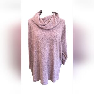 Ali Miles XL Cozy Cowl Neck Sweater - Light Purple